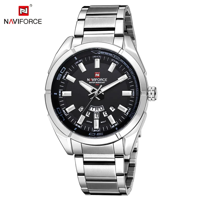 NAVIFORCE NF9038 Luxury Steel Men’s Watch – Date & Luminous