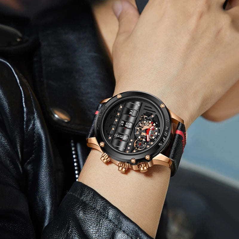 Yashidun Skeleton Automatic Watch with Full Calendar