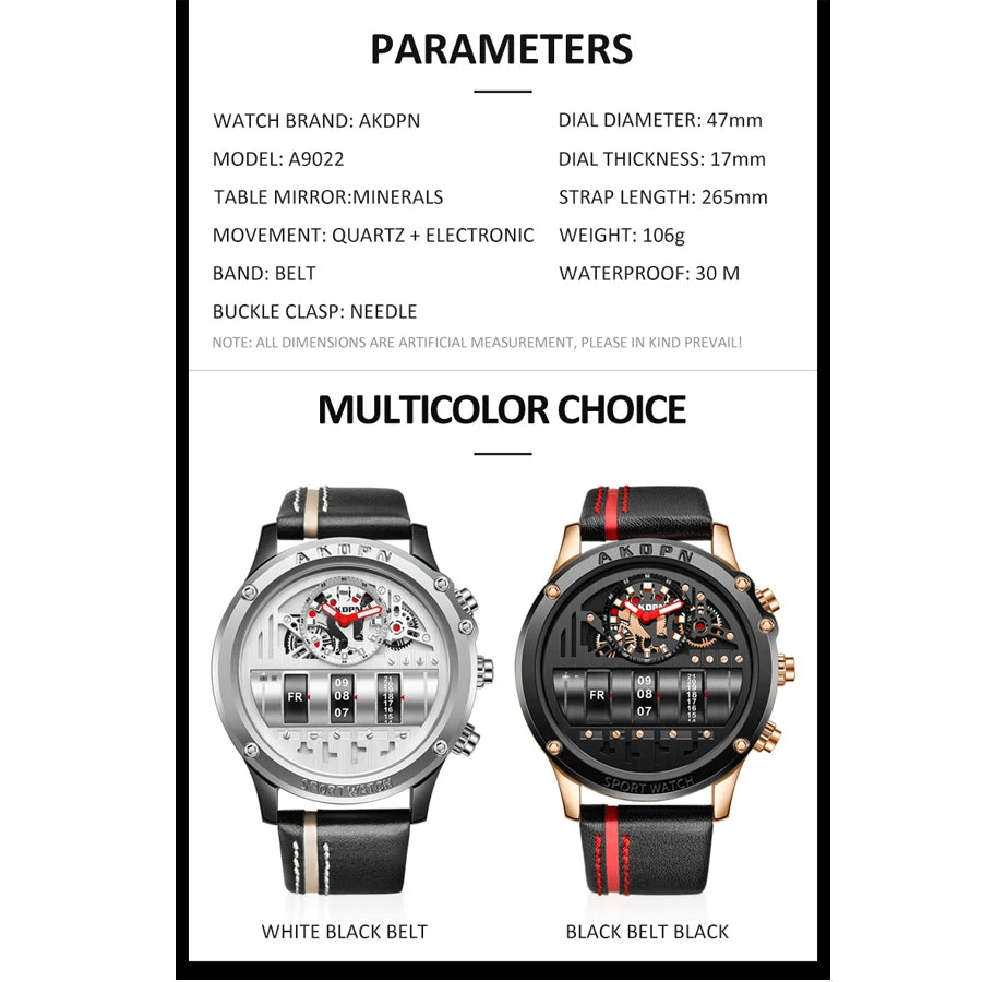 Yashidun Skeleton Automatic Watch with Full Calendar