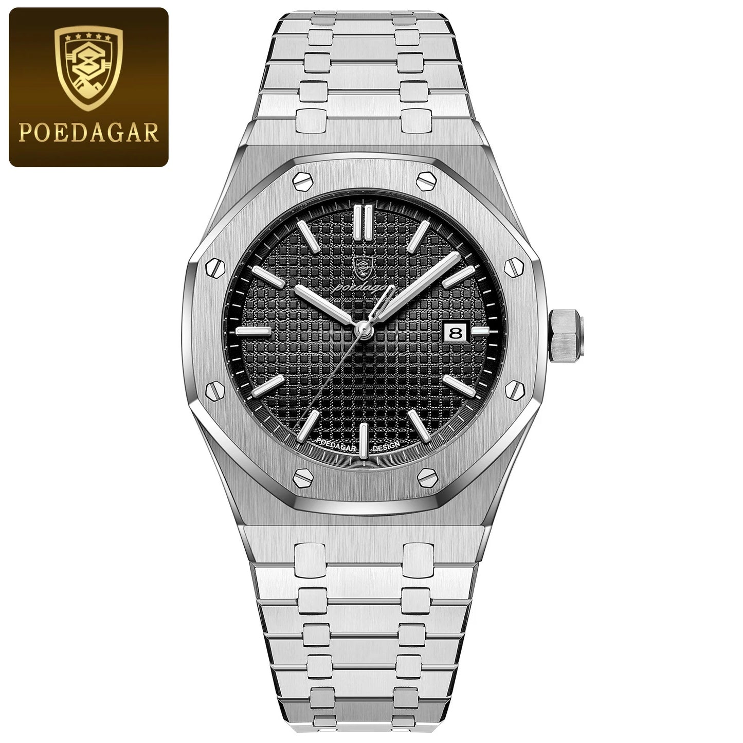 Poedagar 924 Men’s Steel Quartz Diver Watch 40mm