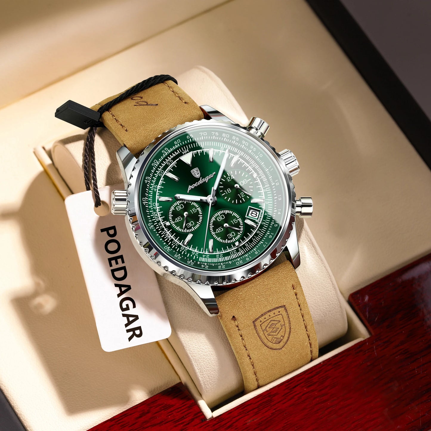 Poedagar Chronograph Leather 40mm Men’s Watch