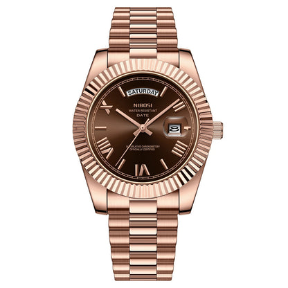 NIBOSI Fashion Quartz Men Watch Top Brand Luxury Wristwatch Day Date Miyota Watch Men Waterproof Steel Male Clock Reloj Hombre
