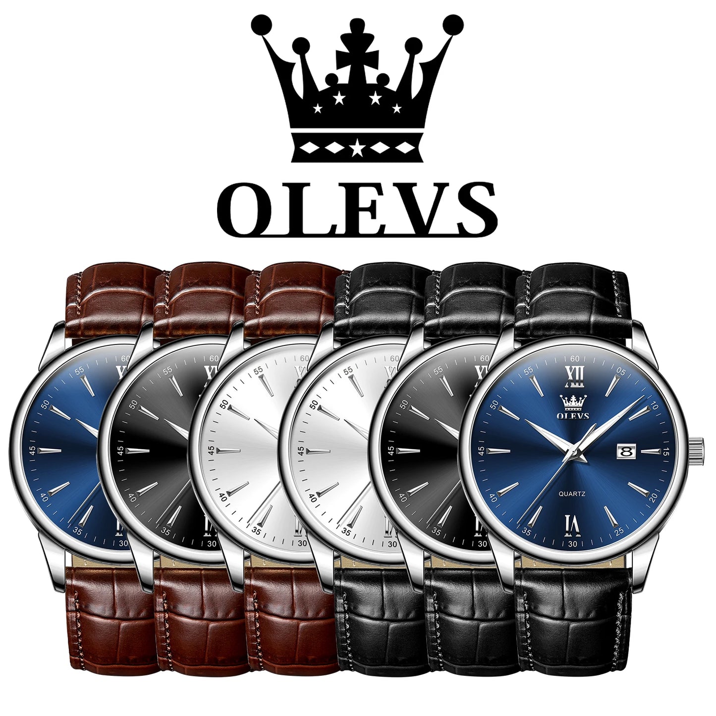 OLEVS Classic Luxury Leather Quartz Watch