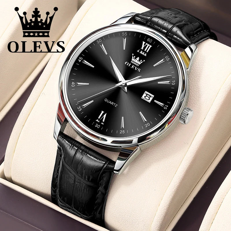 OLEVS Classic Luxury Leather Quartz Watch