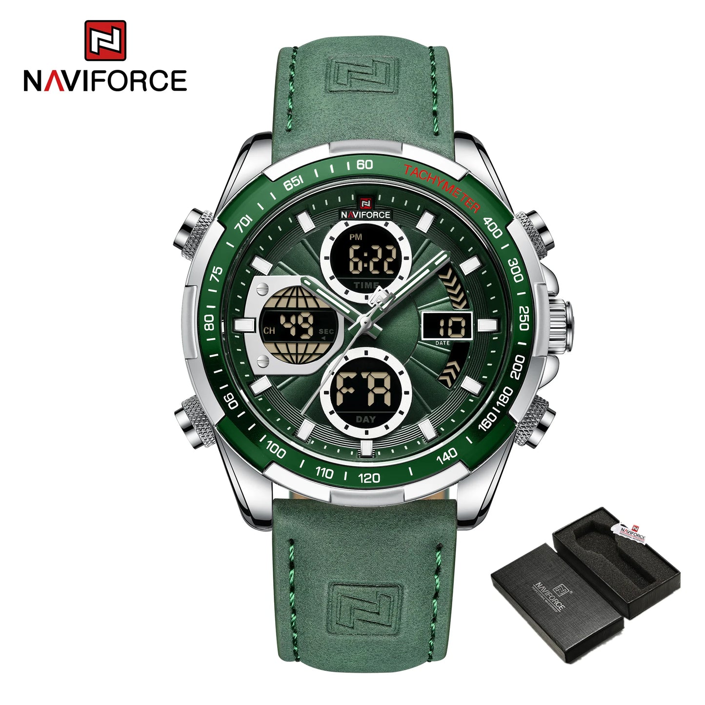 Naviforce NF9197 Green Dual-Display Sport Watch