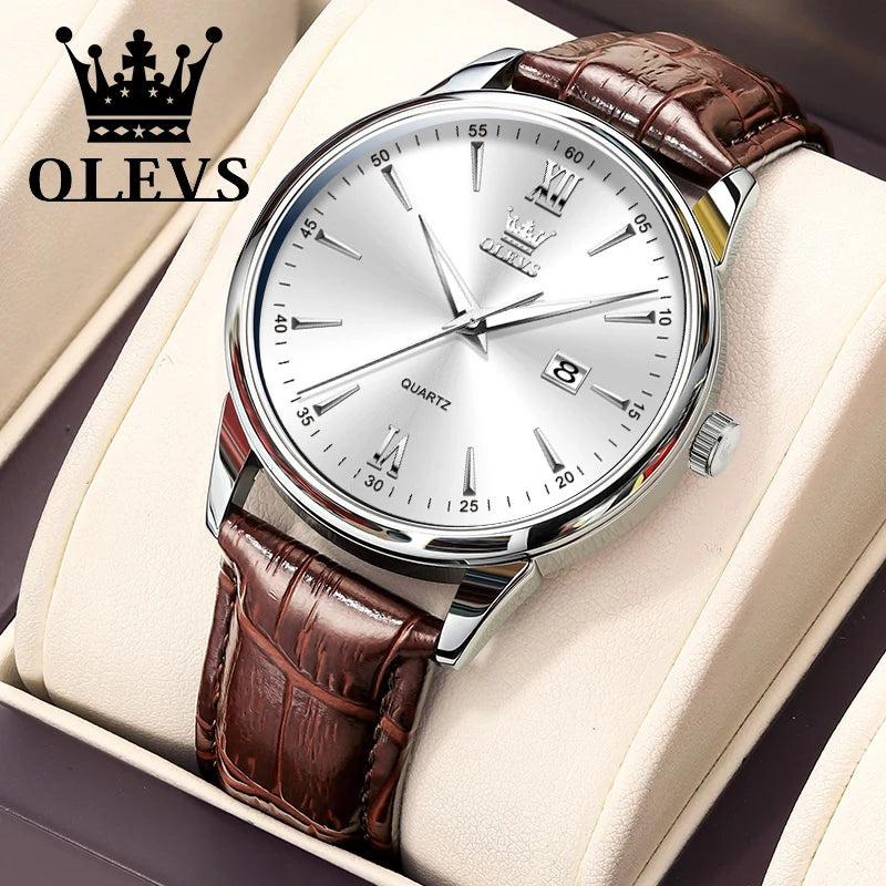 OLEVS Classic Luxury Leather Quartz Watch