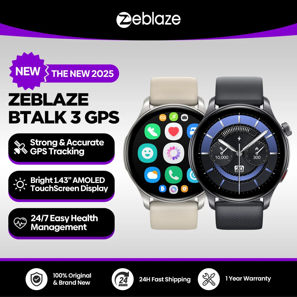 Zeblaze Btalk 3 GPS Smartwatch 1.43" AMOLED