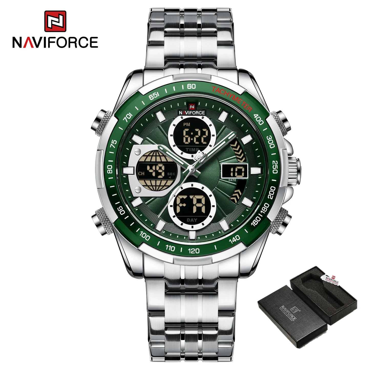 Naviforce NF9197 Green Dual-Display Sport Watch