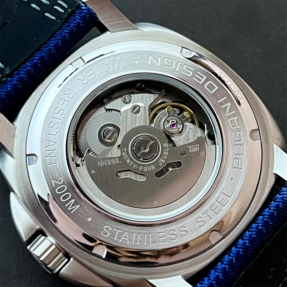 Pagani Design Blue Automatic Open-Heart Sapphire Watch